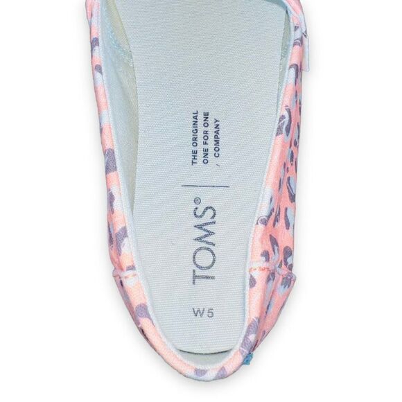 Toms Alpargata Slip-on Loafers Salmon Pebbled Leopard Print Women's 5 - Picture 9 of 11